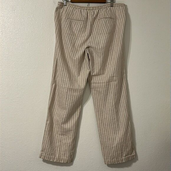 Cabelas Casuals Linen Pants Womens 12 Beachy Wide Leg Drawcord Coastal Vacation - Picture 7 of 14